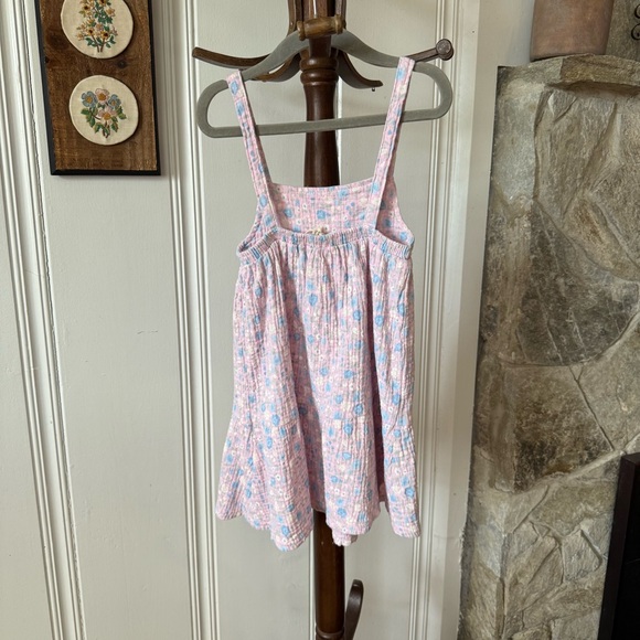 Rabbit + Bear Pink Organic Cotton Gauzy Floral Dress - Picture 3 of 4